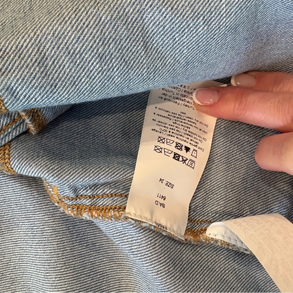 GANNI Denim Jacket with Ruffle Collar - Picture 7 of 8